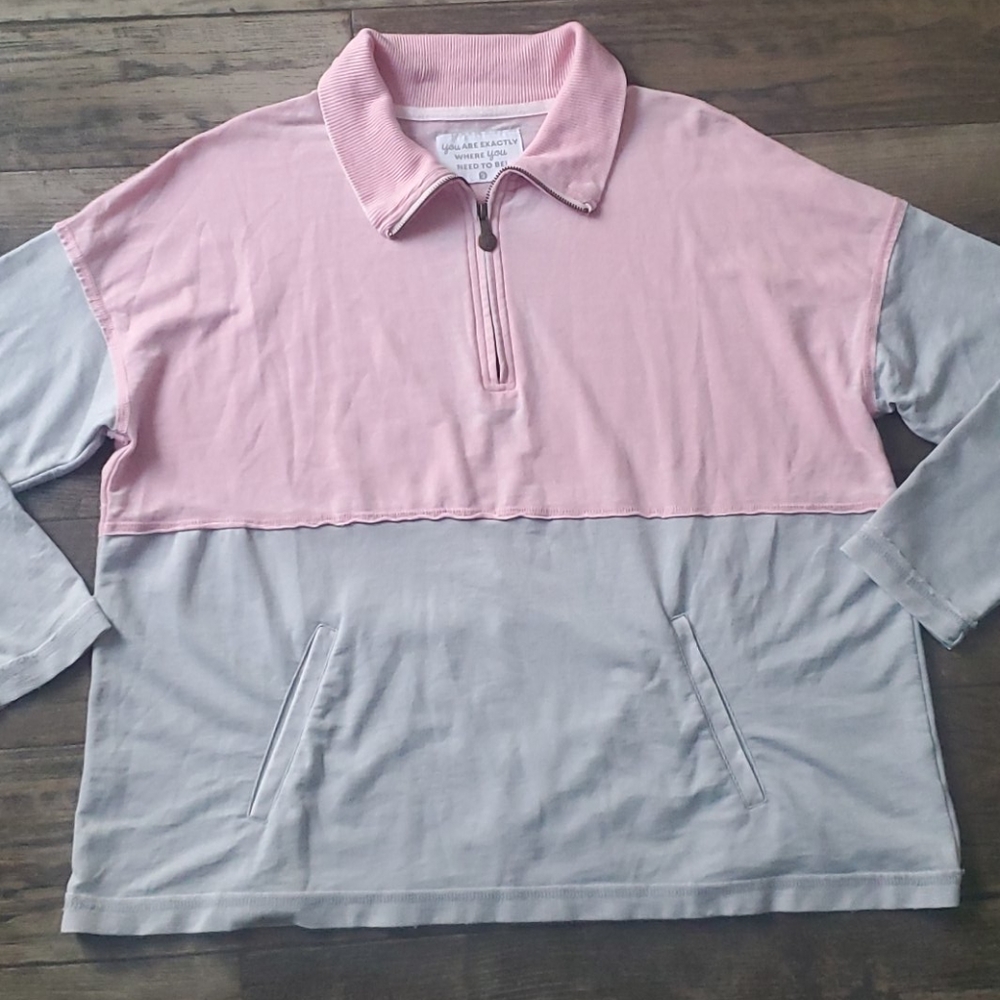 ATX Mafia Pastel Colorblock Quarter Zip PullOver